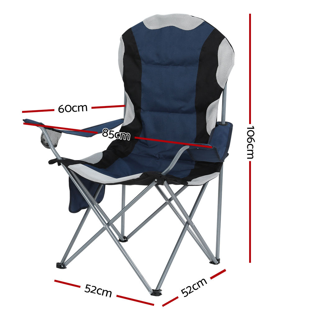Weisshorn Camping Folding Chairs - Navy 2pcs