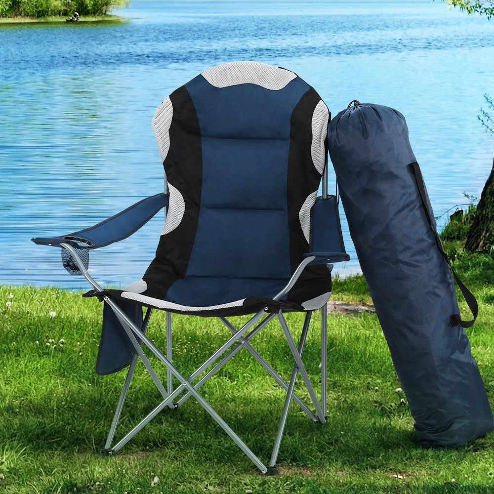Weisshorn Camping Folding Chairs - Navy 2pcs