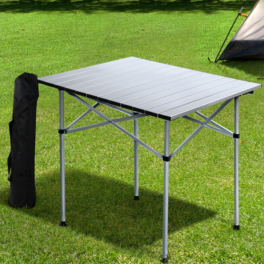 Weisshorn Folding Camping Table 70CM - Aluminium