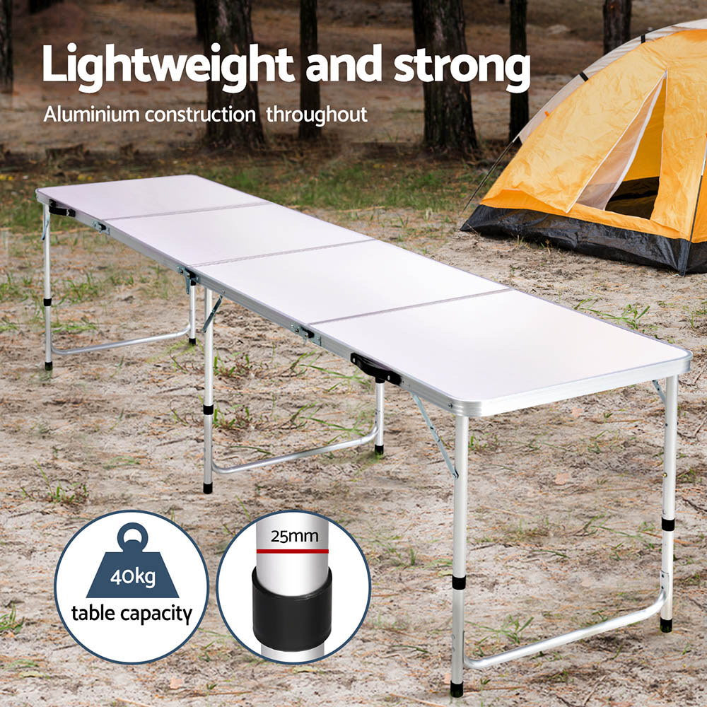 Weisshorn Folding Camping Table 240CM - Aluminium
