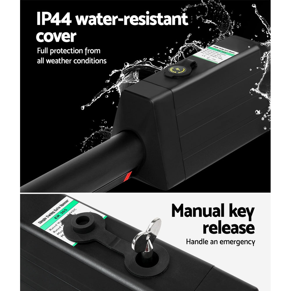 Single Swing Gate Opener 40W Full Solar Power Automatic