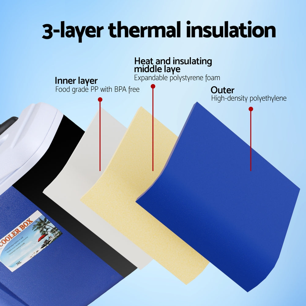 Glacio 38L Portable Ice Cooler Box With Wheels