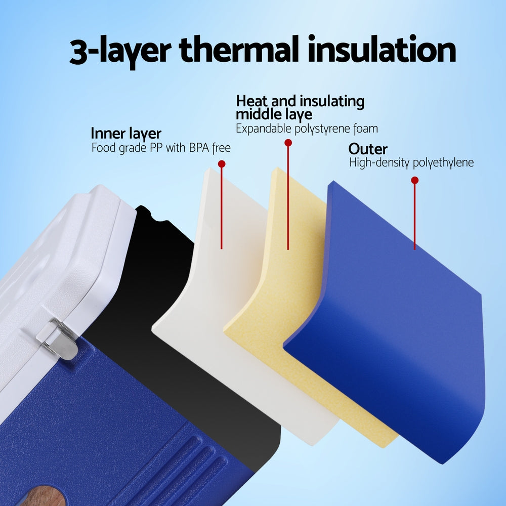 Glacio 60L Portable Ice Cooler Box With Wheels