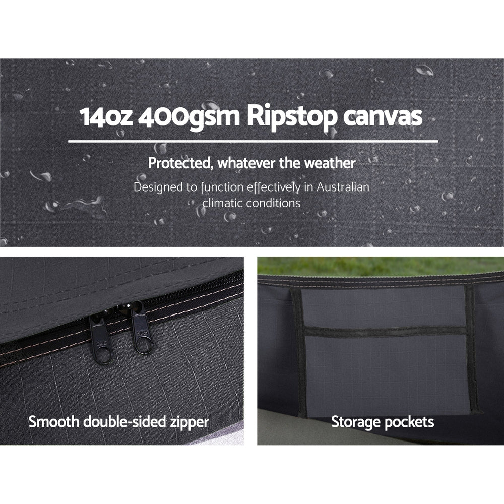 Weisshorn Double Swag Camping Swags Deluxe Canvas Tent - Dark Grey (No Mattress)