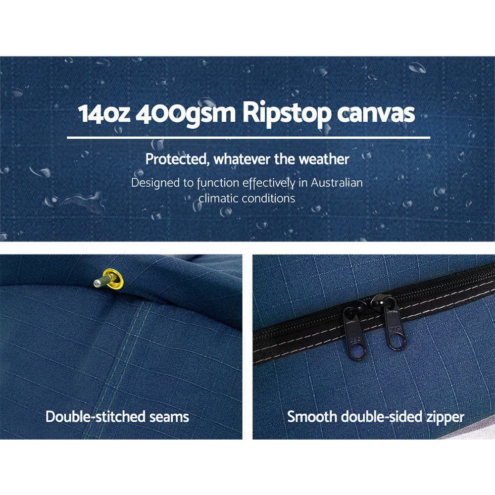 Weisshorn Double Swag Camping Swags Canvas Free Standing Dome Tent - Dark Blue (No Mattress)