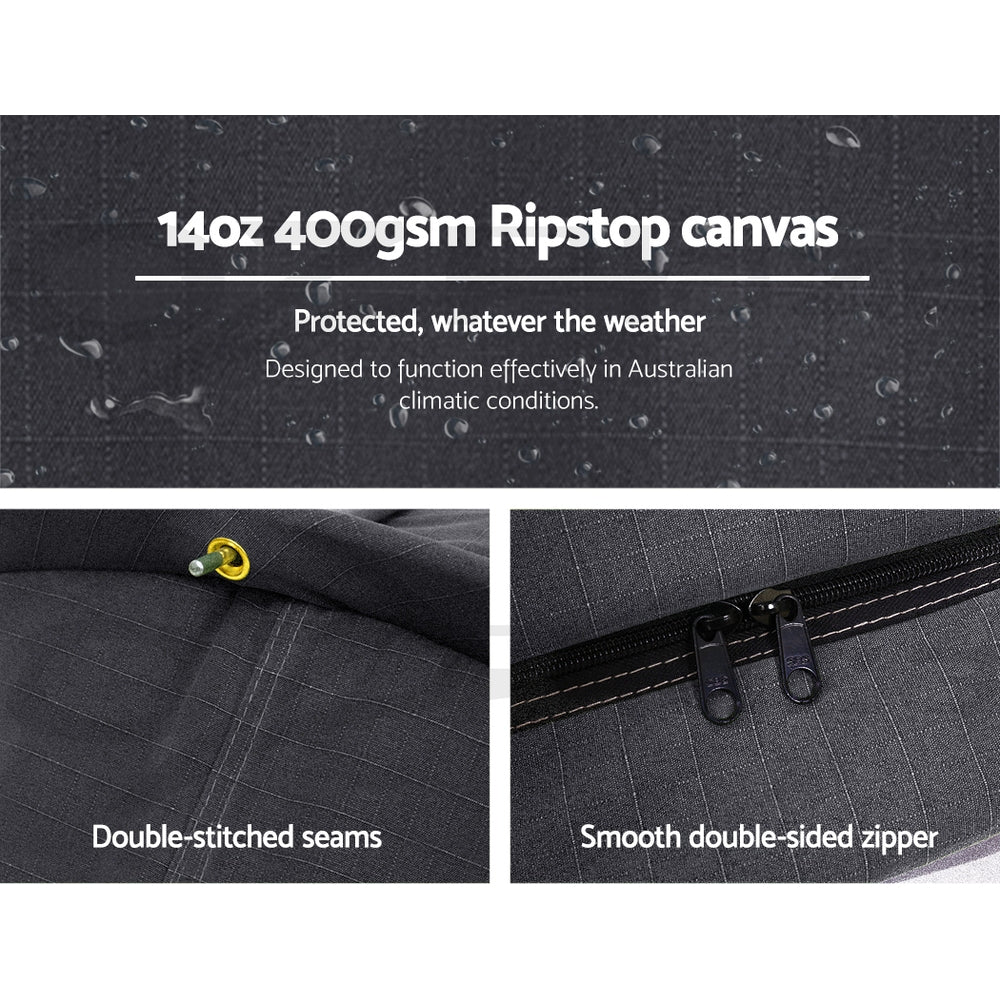 Weisshorn Double Swag Camping Swags Canvas Free Standing Dome Tent - Dark Grey 4CM