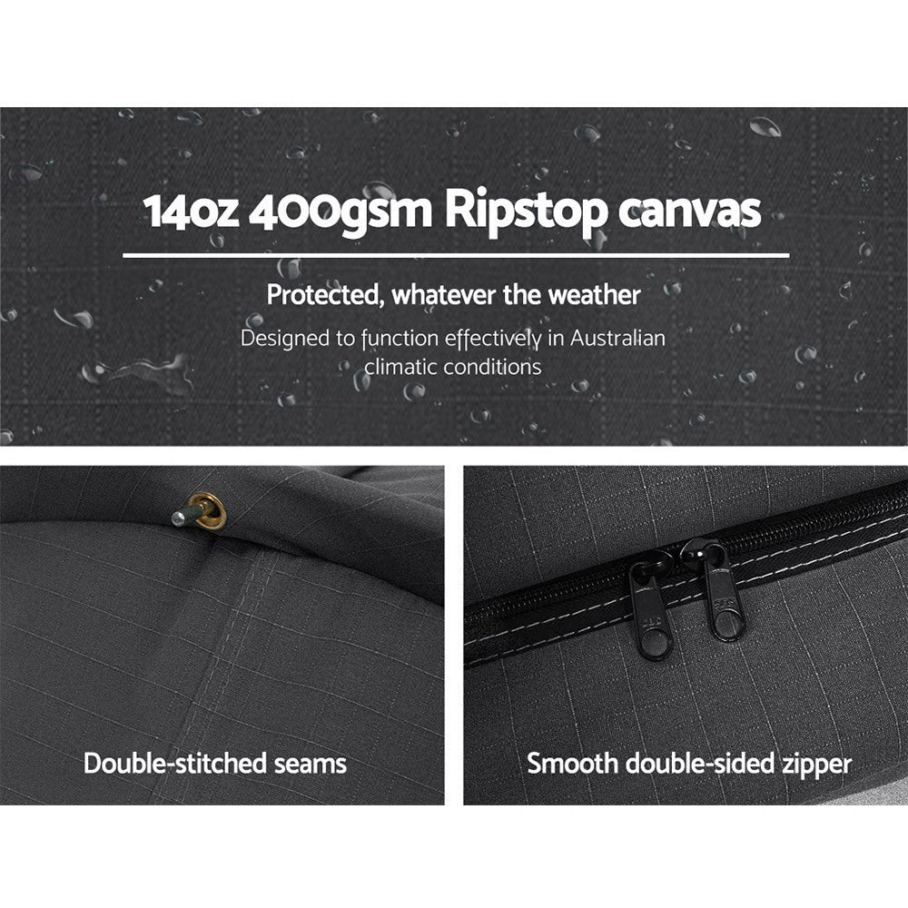 Weisshorn Double Swag Camping Swags Canvas Free Standing Dome Tent - Dark Grey (No Mattress)