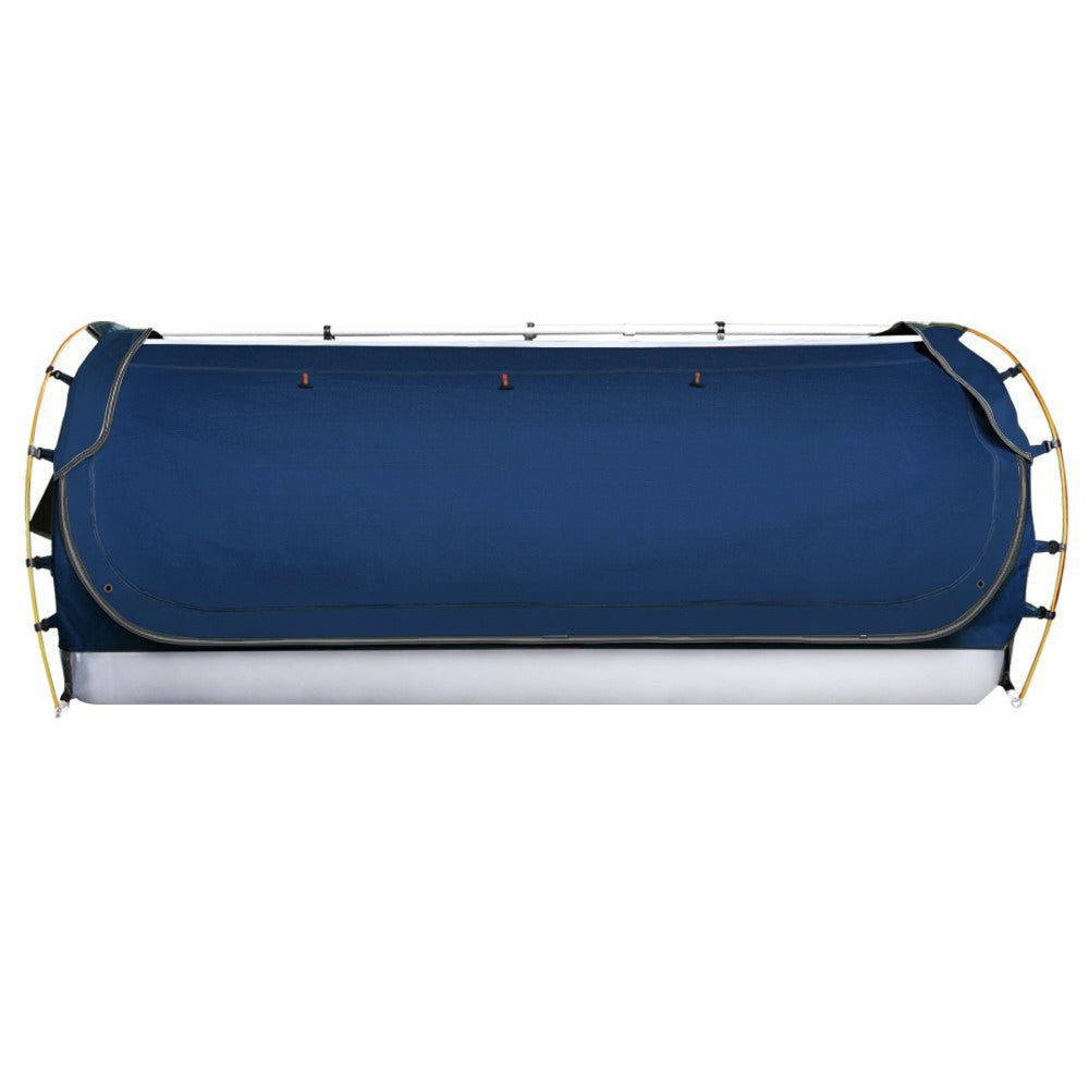 Weisshorn King Single Swag Camping Swags Canvas Free Standing Dome Tent - Blue (No Mattress)