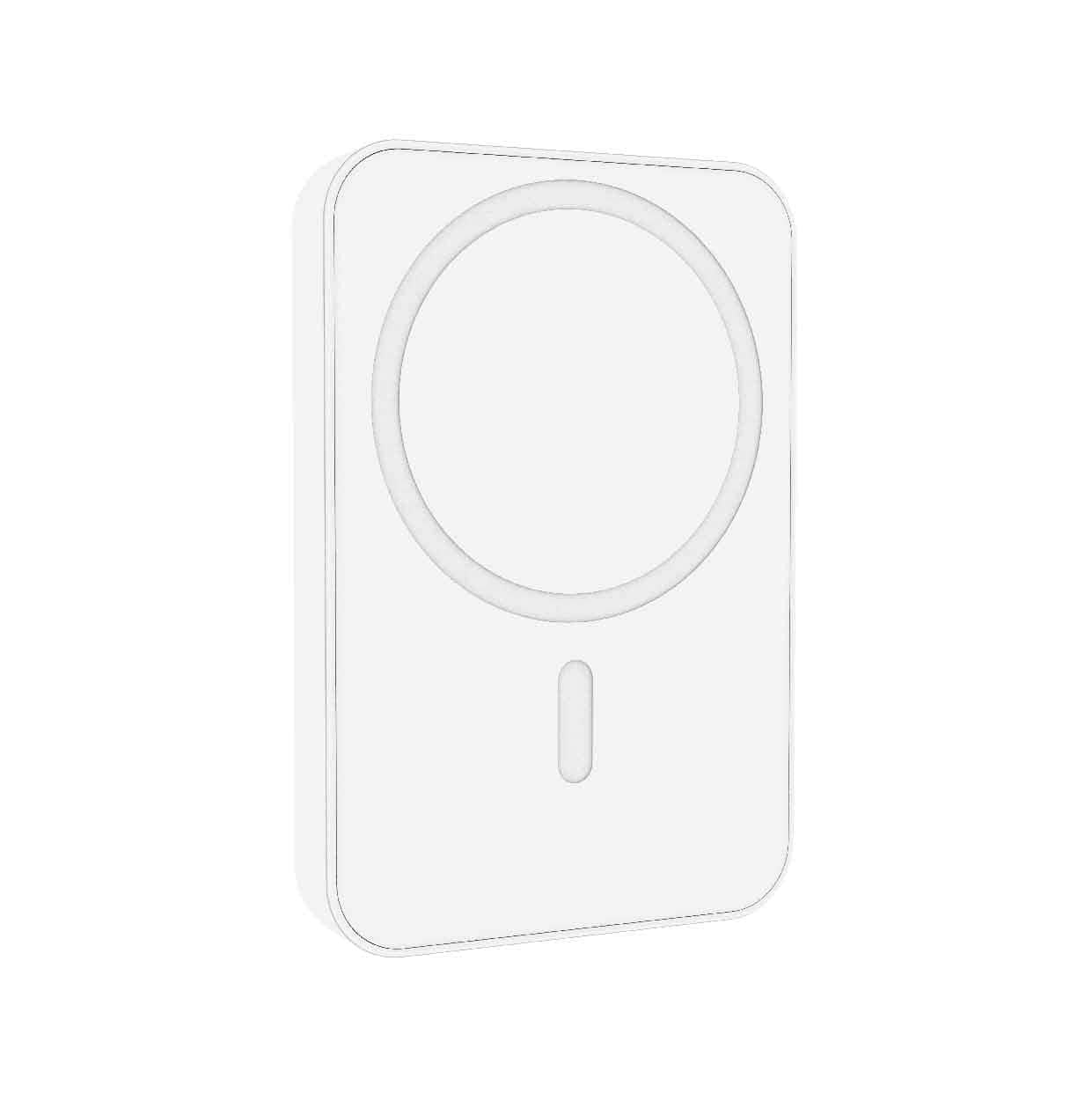 Laser 5000mAh Magnetic Wireless Power Bank White