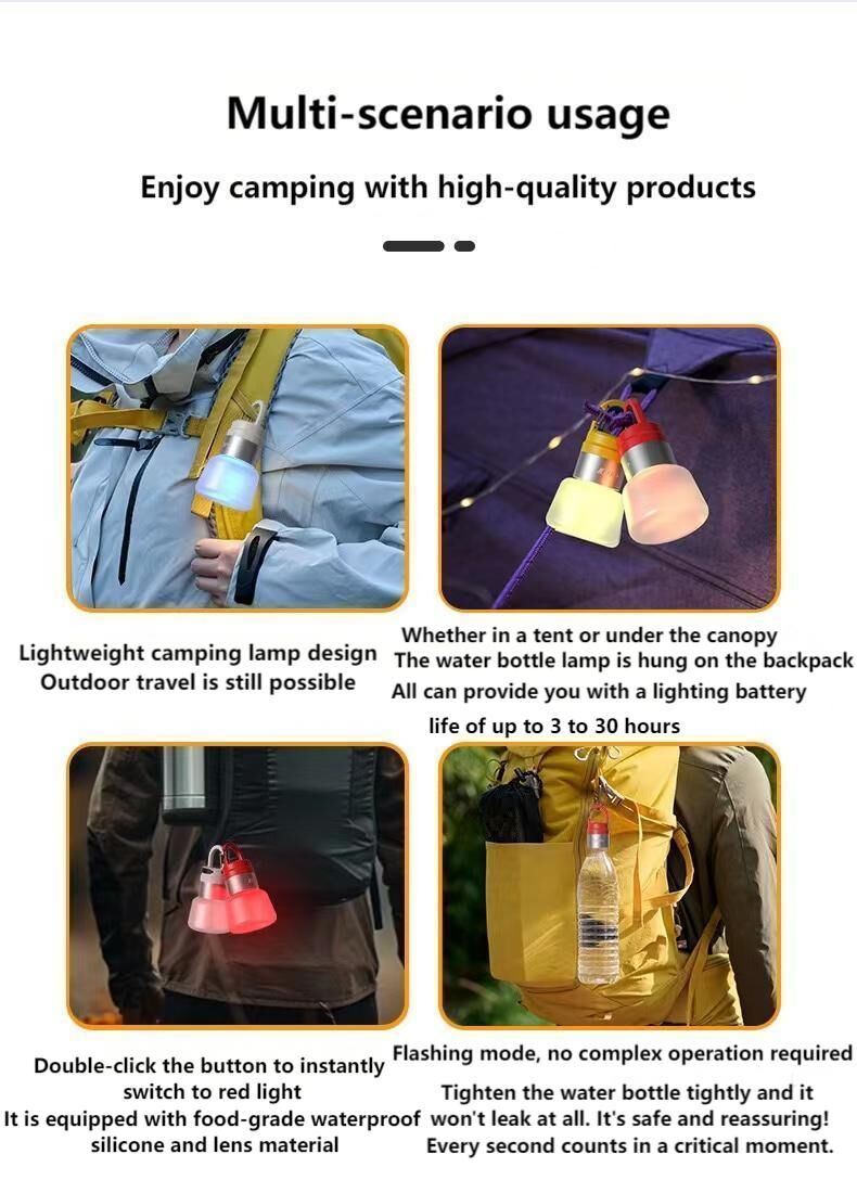 Two outdoor camping lights (Random Colour green - yellow - white - red)