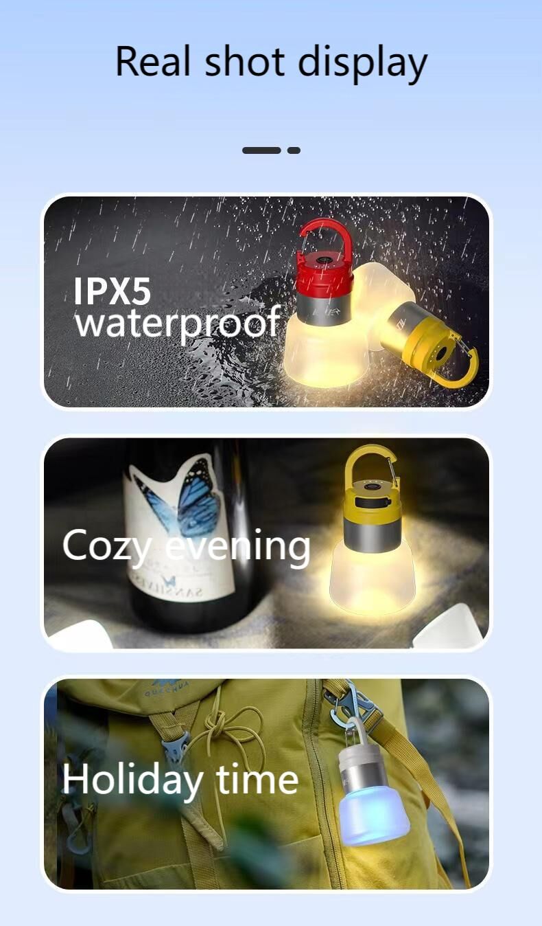 Two outdoor camping lights (Random Colour green - yellow - white - red)