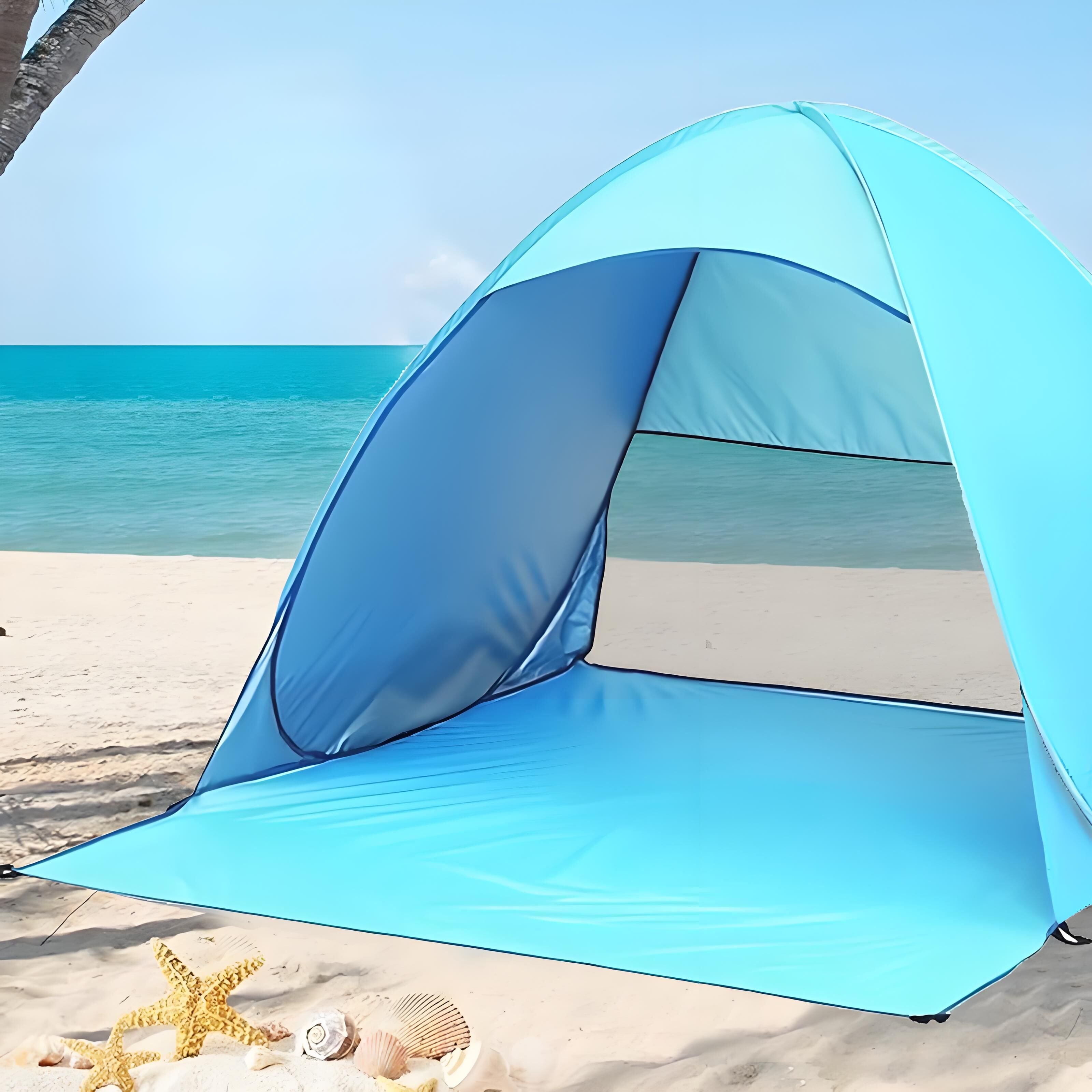 Pop Up Beach Tent: 3-4 Person UPF 50+ Sun Shelter