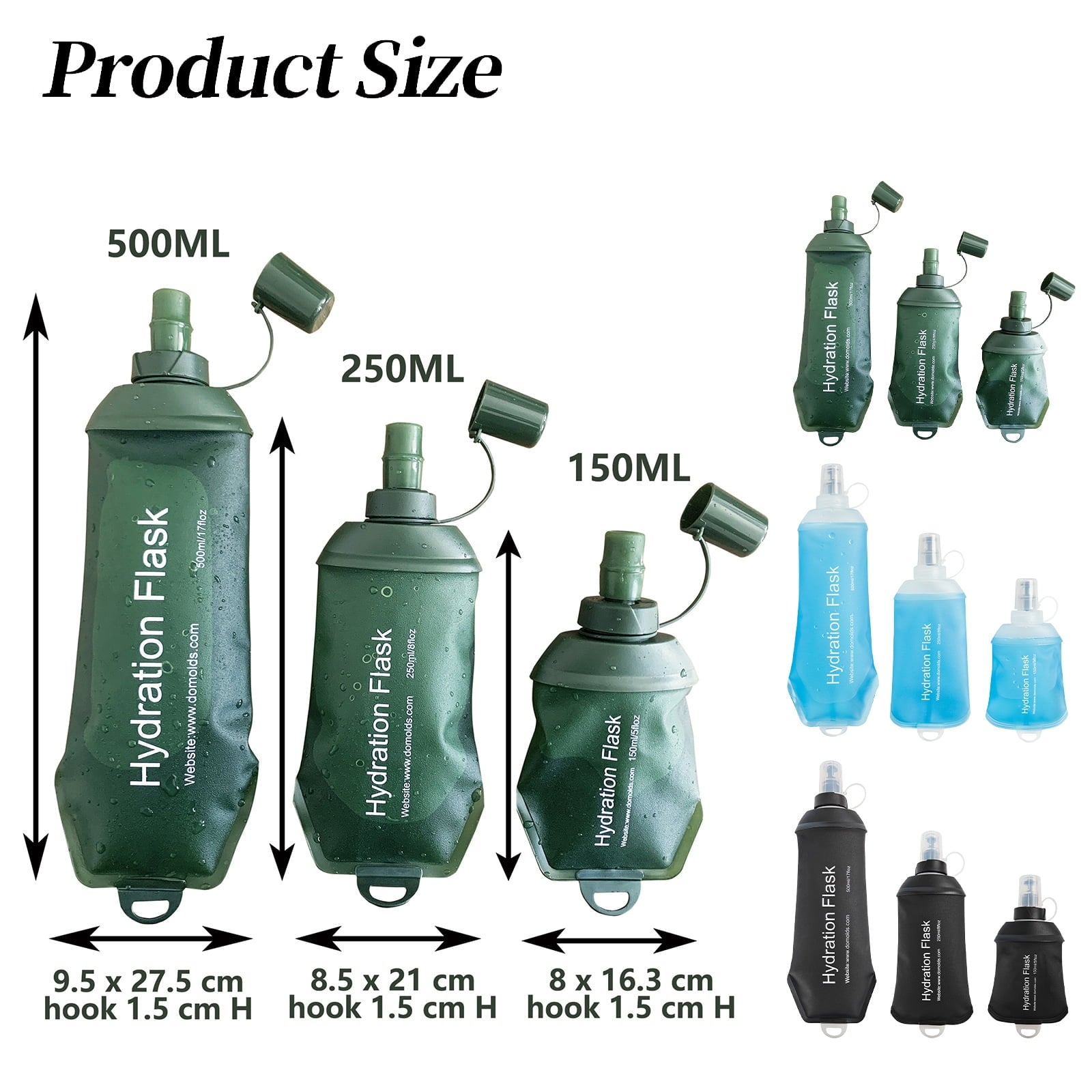 150ML Soft Water Bottle - Black