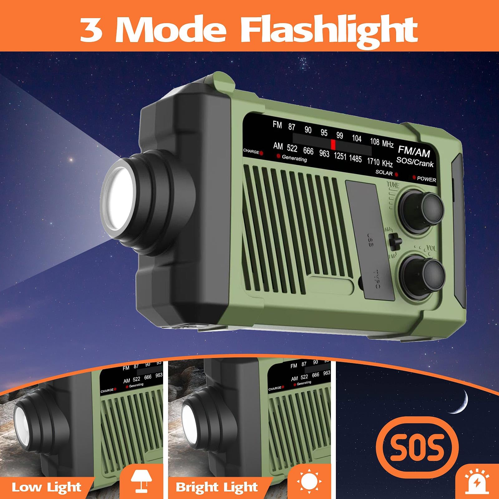 Wind-up Radio - Solar Radio - Flashlight - Powerbank