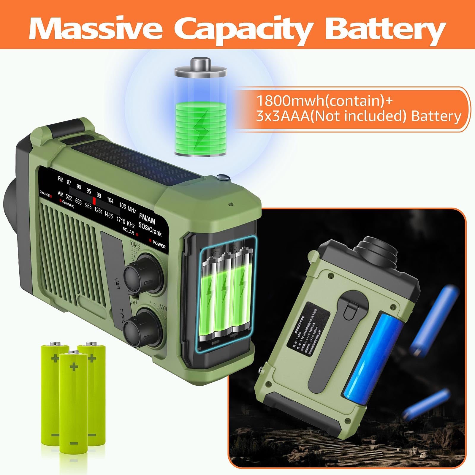 Wind-up Radio - Solar Radio - Flashlight - Powerbank