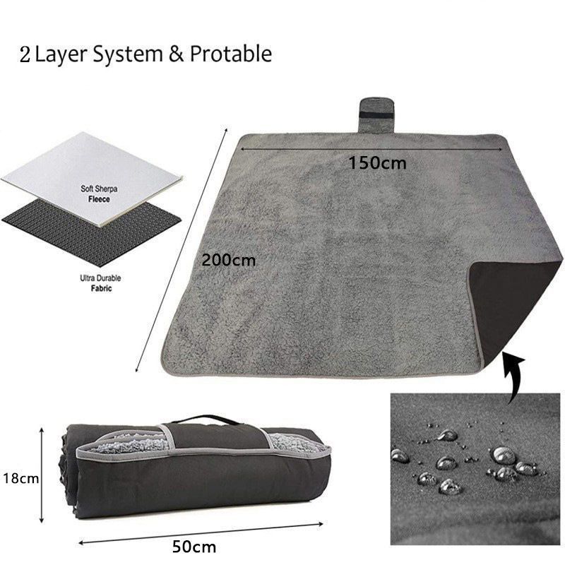 Outdoor Camping Blanket - Black