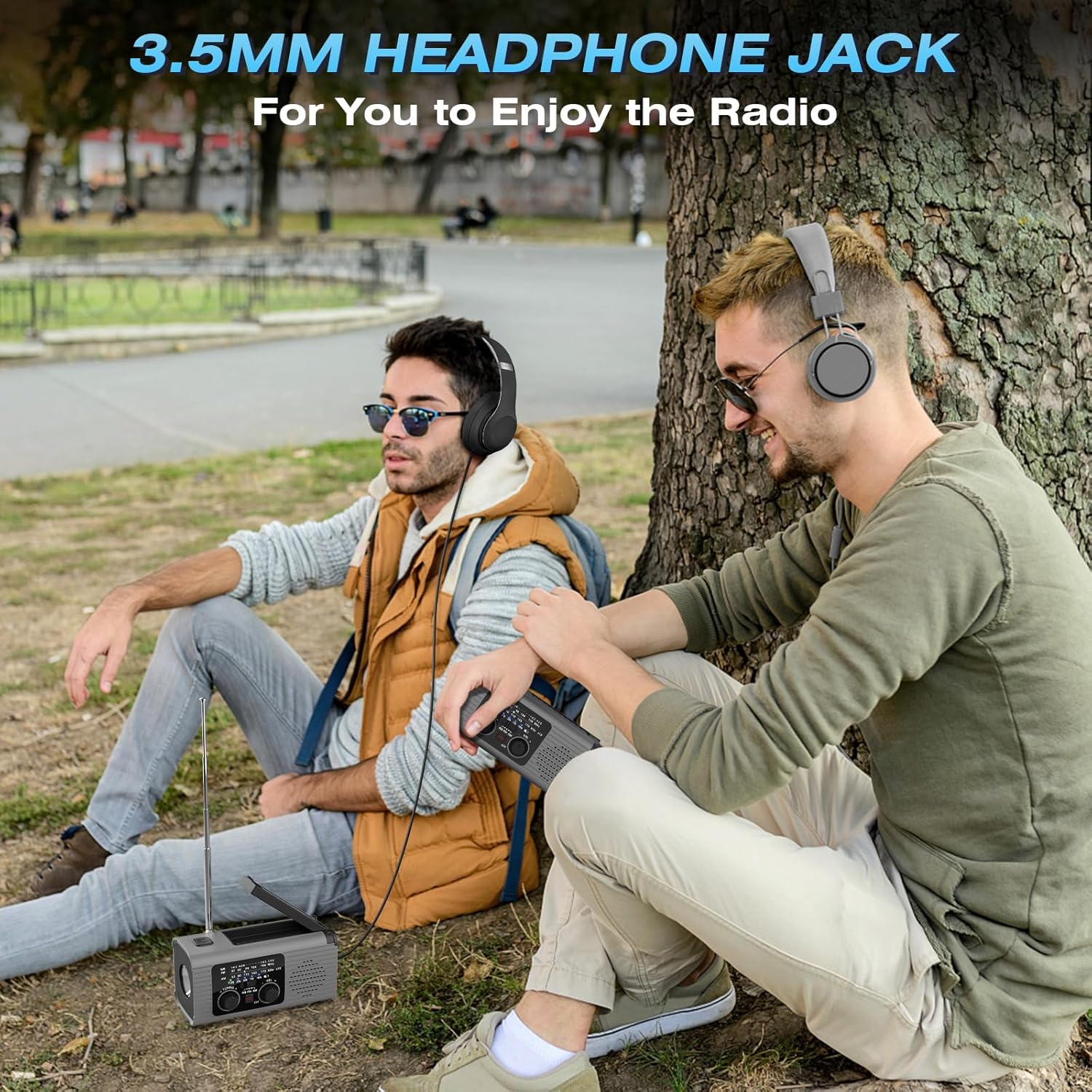 Solar & Hand Crank Portable Radio with 4000mAh Rechargeable Battery