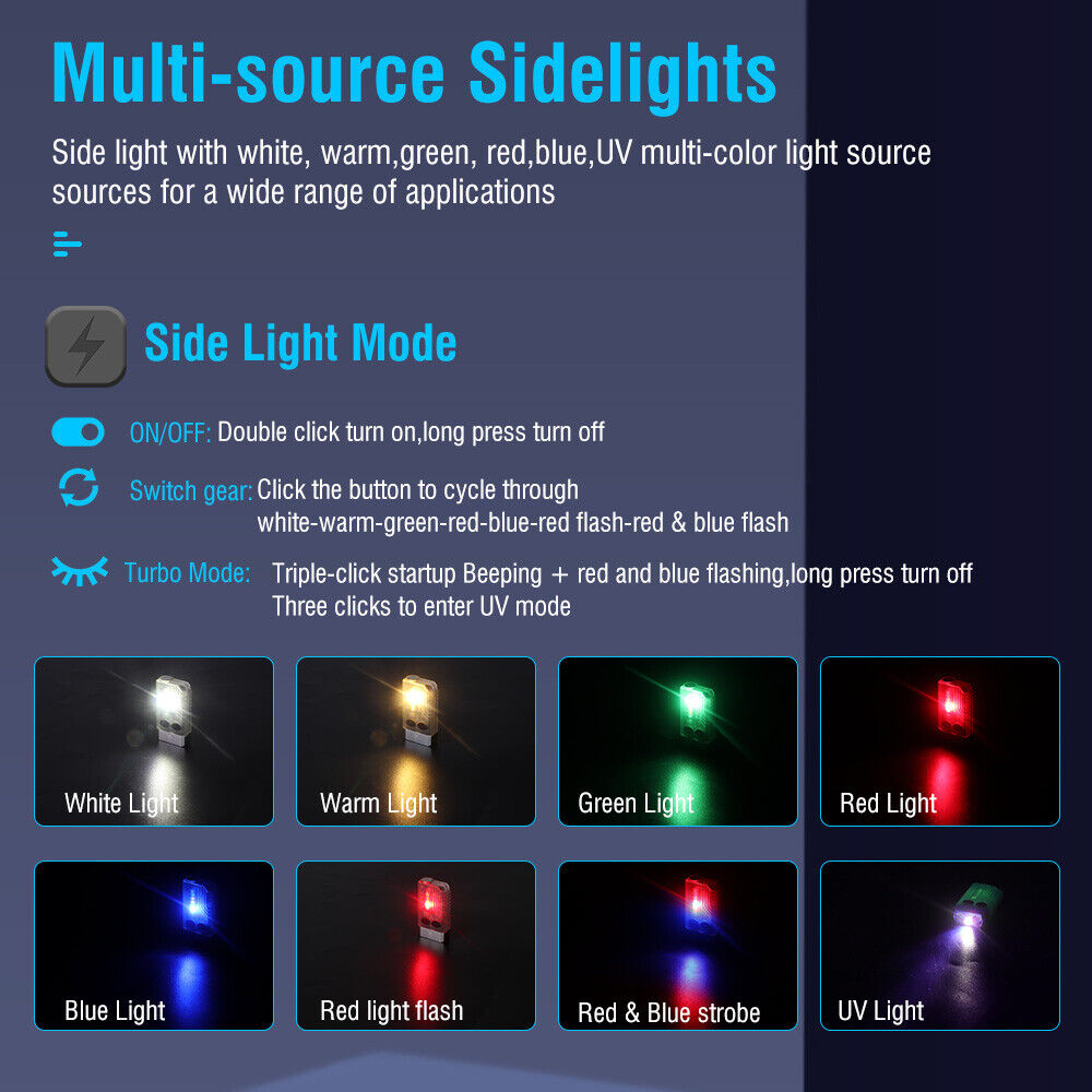 V10 LED Keychain EDC Flashlight USB Rechargeable