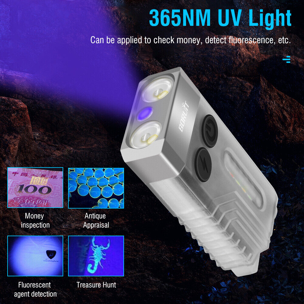 V10 LED Keychain EDC Flashlight USB Rechargeable