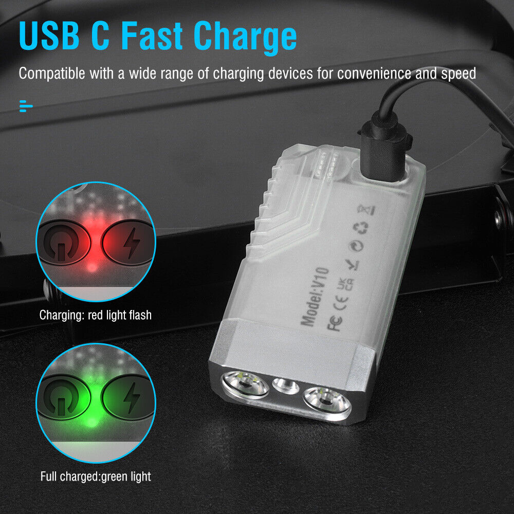 V10 LED Keychain EDC Flashlight USB Rechargeable
