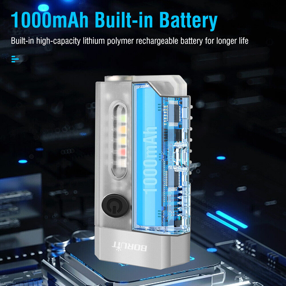 V10 LED Keychain EDC Flashlight USB Rechargeable