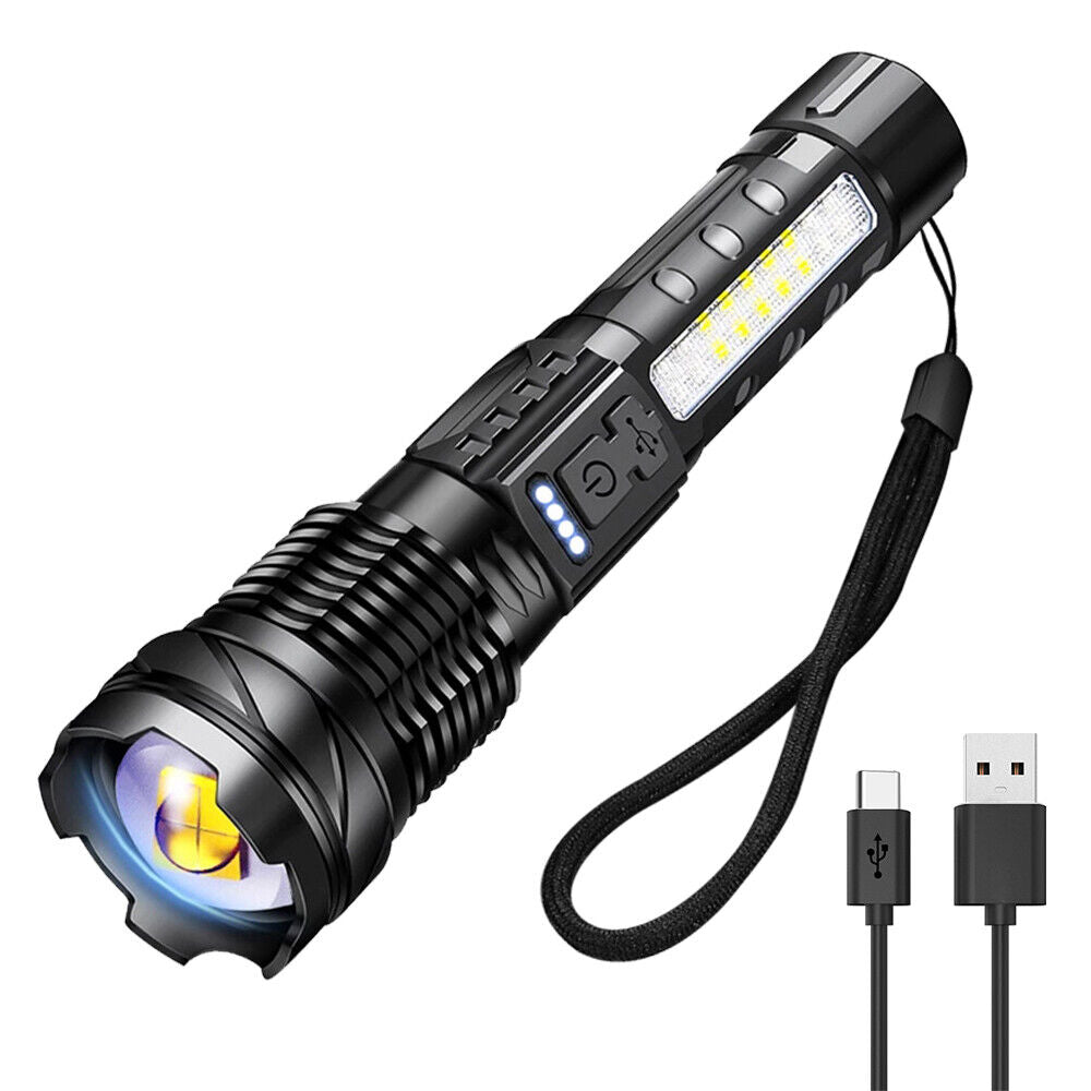 30W 14LED Flashlight White Laser Tactical Torch Lamp