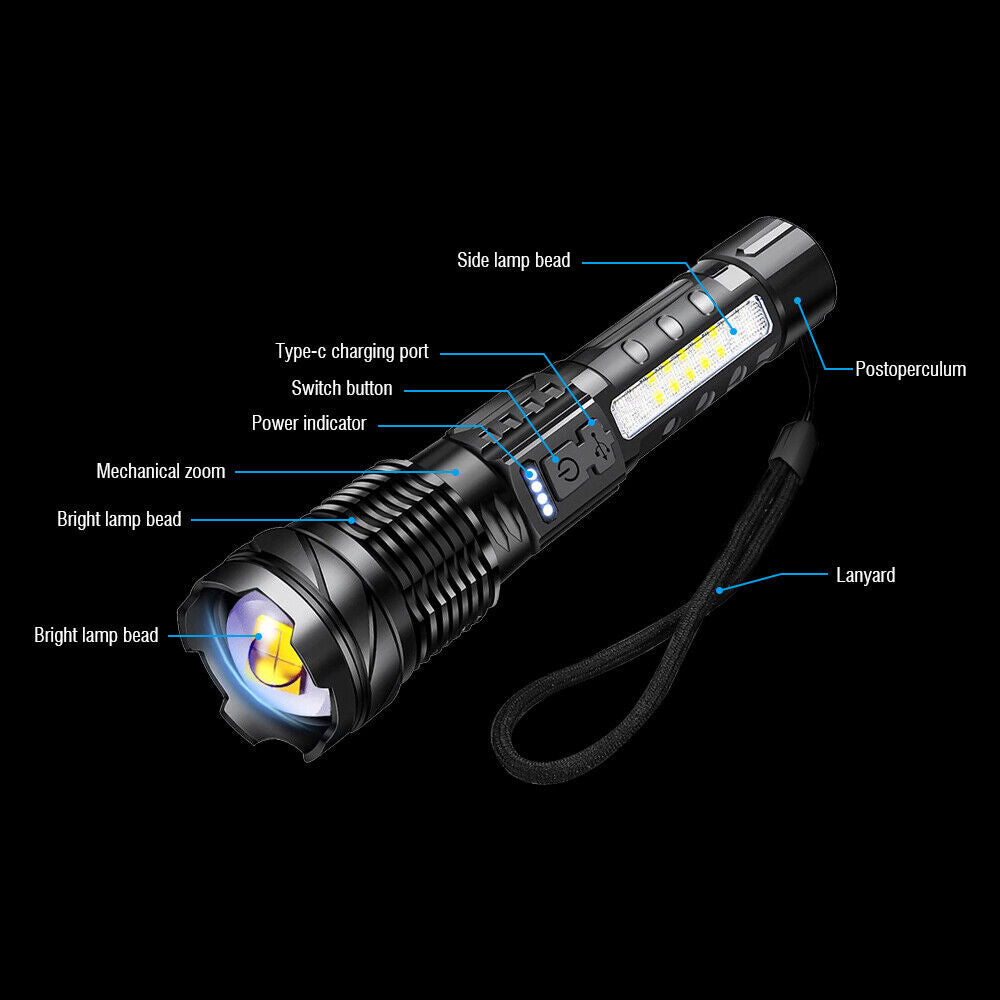Super Bright 30W 14LED Flashlight White Laser Tactical Torch Lamp