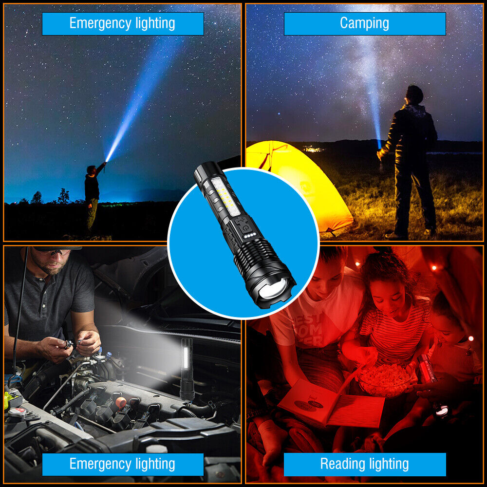 Super Bright 30W 14LED Flashlight White Laser Tactical Torch Lamp