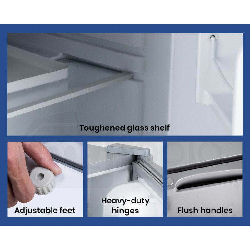 GECKO 57L Portable Camping Bar Fridge with Freezer 12V/24V - Silver