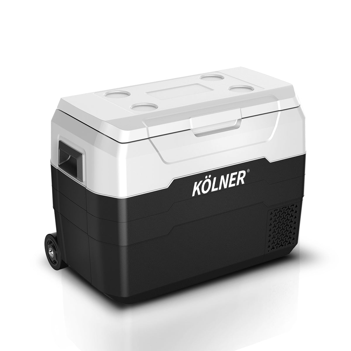 Kolner 40L Fridge Freezer Cooler with Trolley - Black