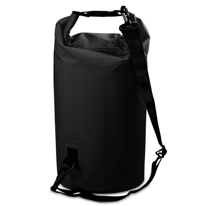 30L Outdoor Waterproof Double Shoulder Bag Dry Sack Pvc Barrel Bag - Dark Blue