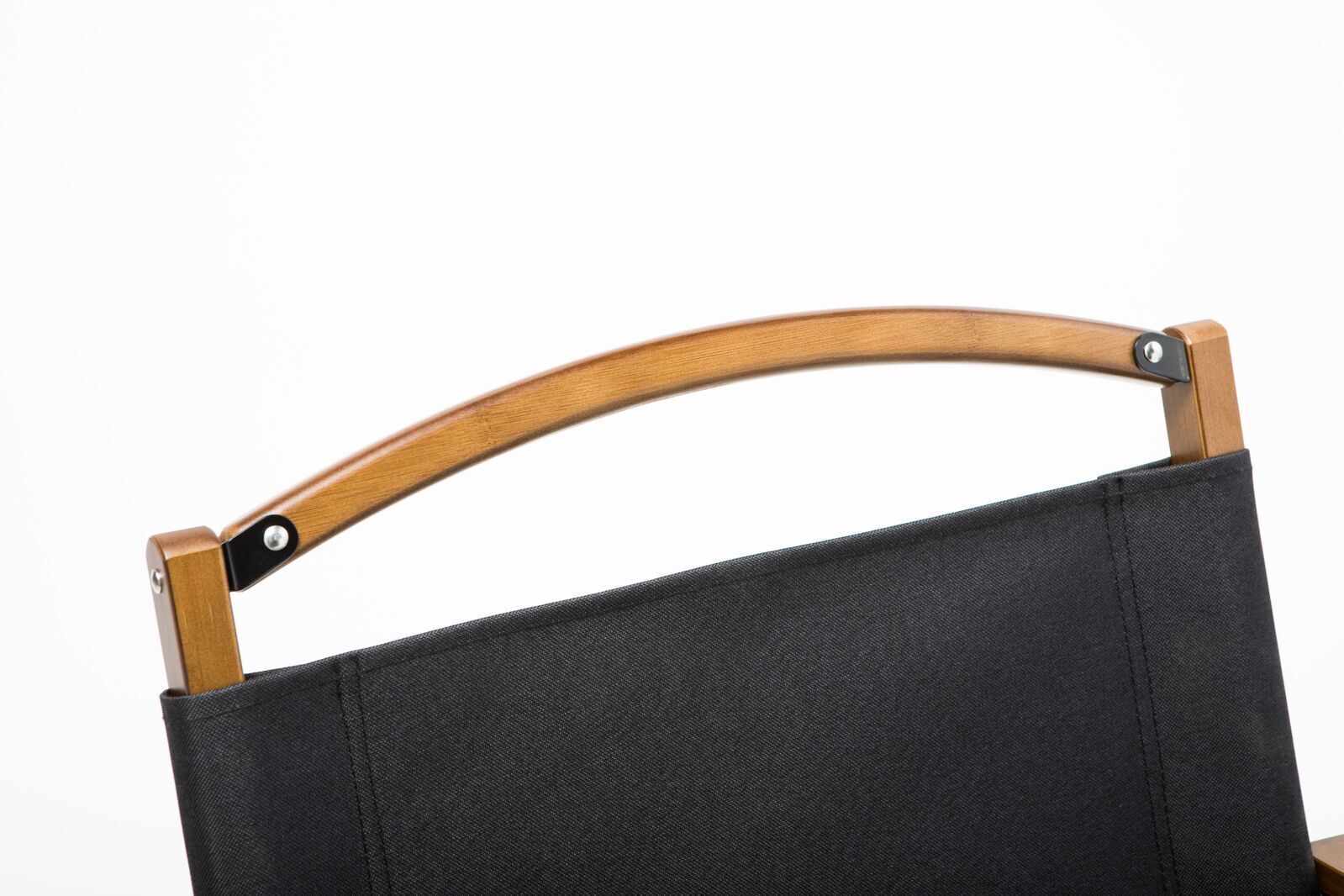 2x Bamboo Canvas Foldable Outdoor Camping Chairs - Black