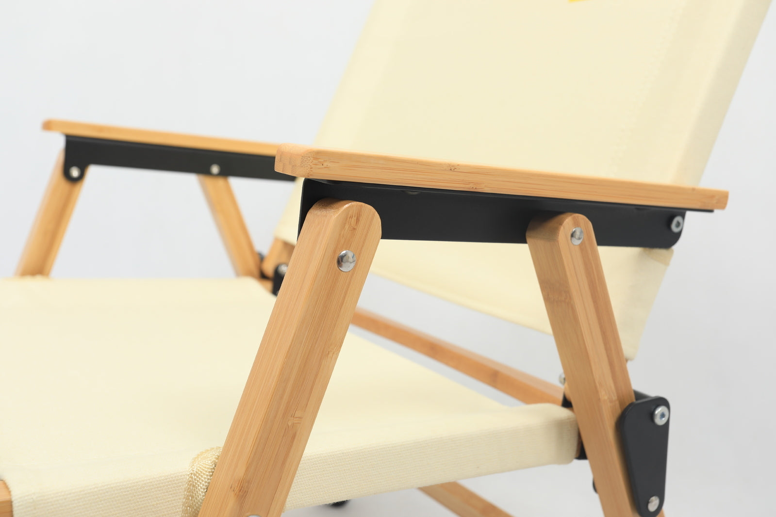Bamboo Canvas Foldable Outdoor Chair - Khaki/Beige