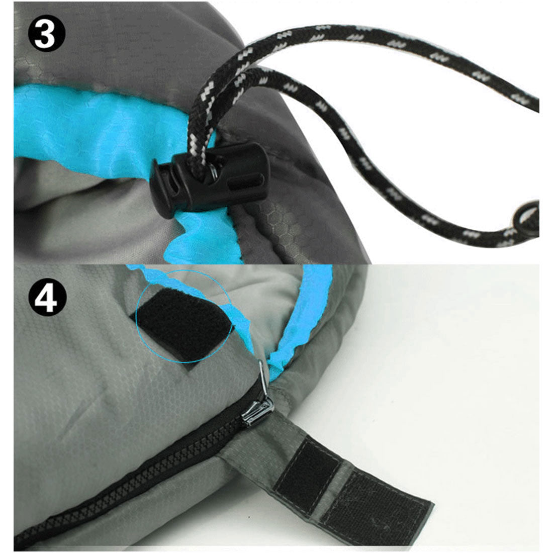 Double Camping Envelope Twin Sleeping Bag Thermal Tent Hiking Winter -15C - Blue