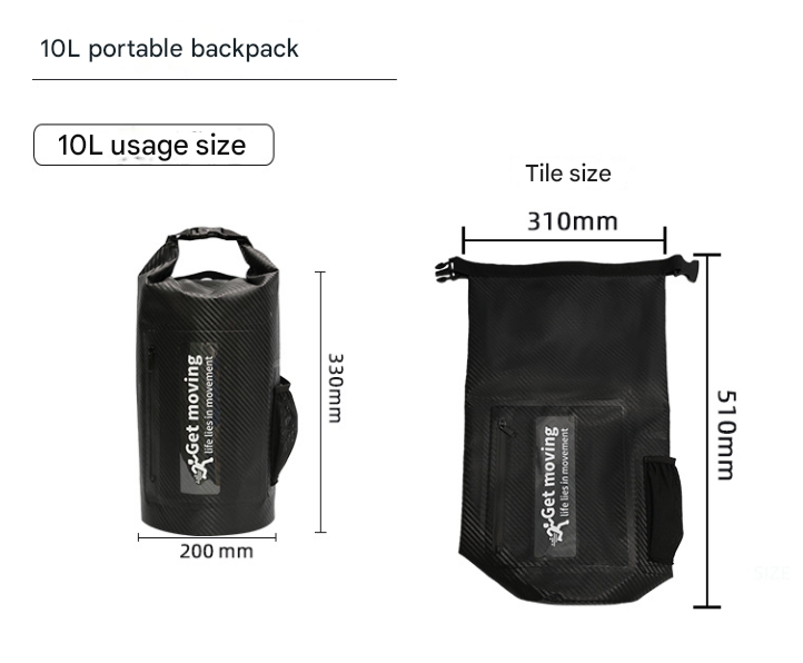 10L Multifunctional Waterproof Dry Bag Backpack - Blue