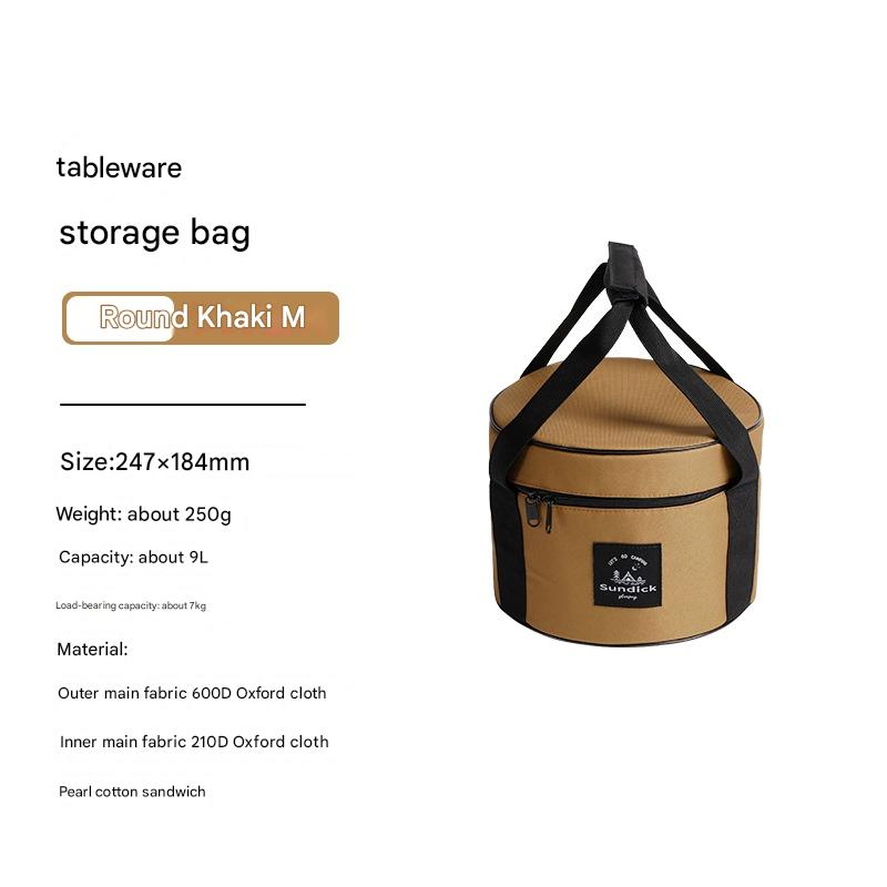 Portable Outdoor Kitchen Utensil Organiser, Waterproof Camping Cookware Storage Bag, Khaki-Size M