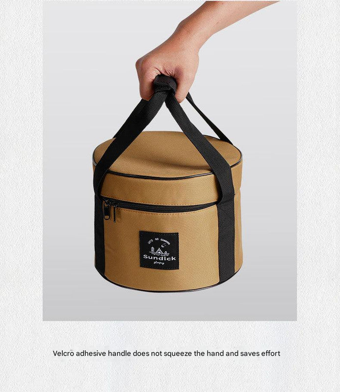 Portable Outdoor Kitchen Utensil Organizer,Waterproof Camping Cookware Storage Bag, Smoke Gray-Size M