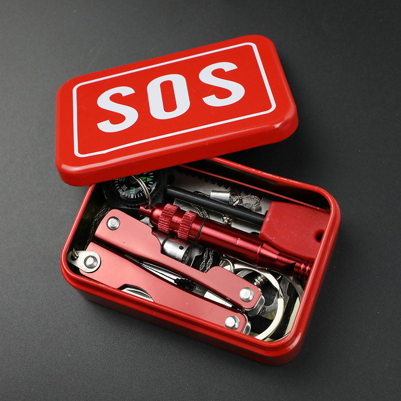 Compact SOS Survival Kit - 194 g Emergency Multi-Tool Set for Outdoor Adventures