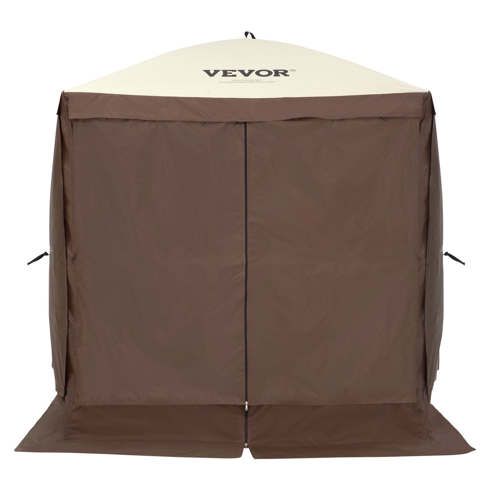 Pop-Up Screen Tent 4 Sided Canopy Sun Shelter - Brown