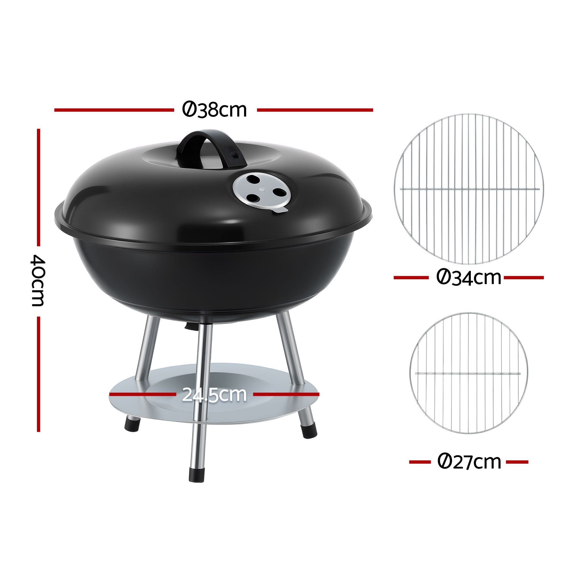 Charcoal BBQ Grill with Lid