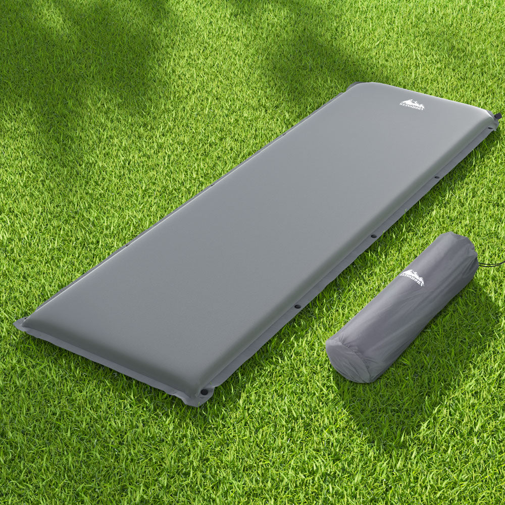 Weisshorn Self Inflating Mattress Air Bed Pad Single - Grey