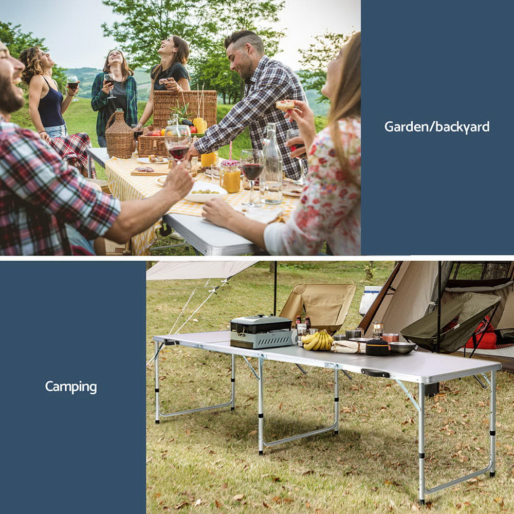 Weisshorn Folding Camping Table 240CM - Aluminium