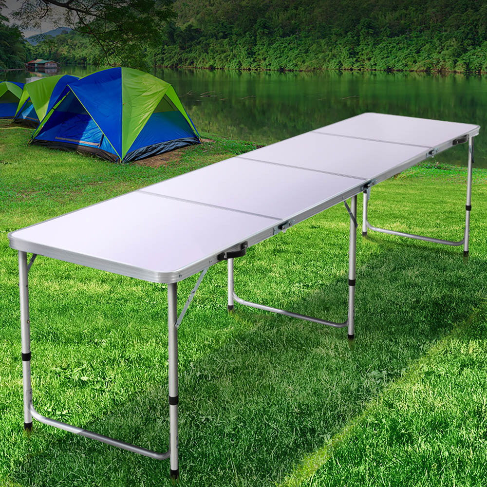 Weisshorn Folding Camping Table 240CM - Aluminium
