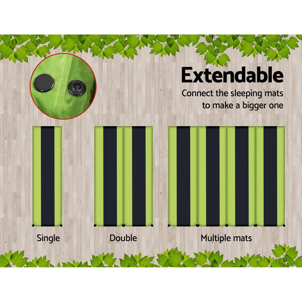 Weisshorn Self Inflating Mattress Camping Sleeping Mat Air Bed Pad Double - Green