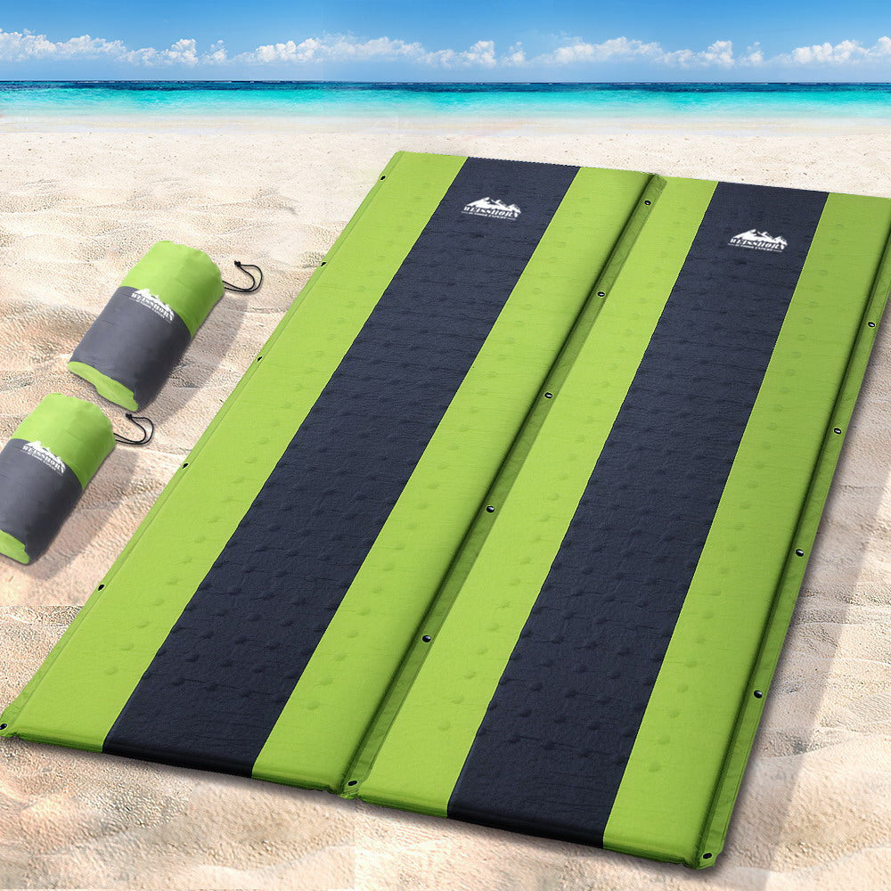 Weisshorn Self Inflating Mattress Camping Sleeping Mat Air Bed Pad Double - Green