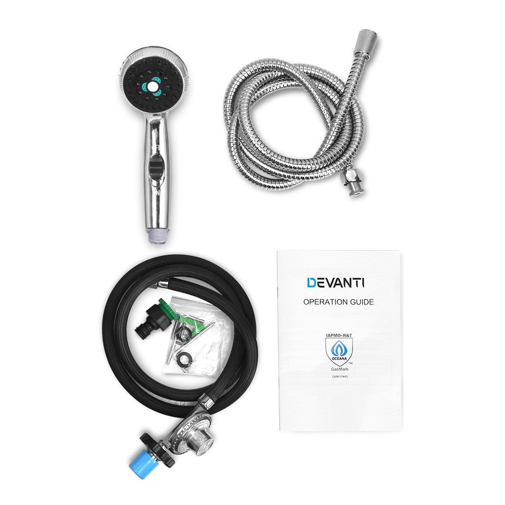 Devanti Portable Gas Water Heater LPG System - Grey