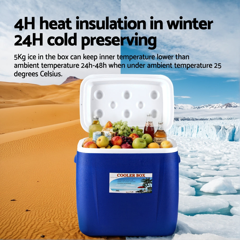 Glacio 38L Portable Ice Cooler Box With Wheels