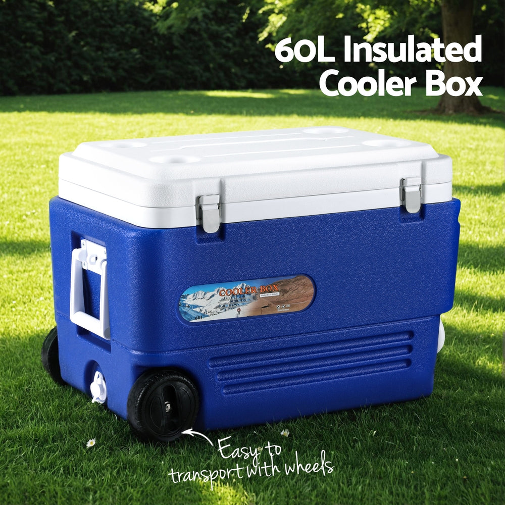 Glacio 60L Portable Ice Cooler Box With Wheels