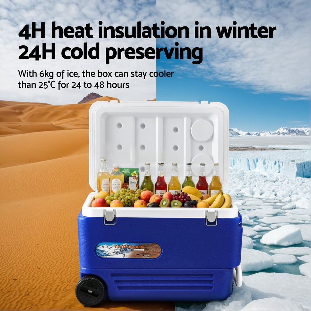 Glacio 60L Portable Ice Cooler Box With Wheels