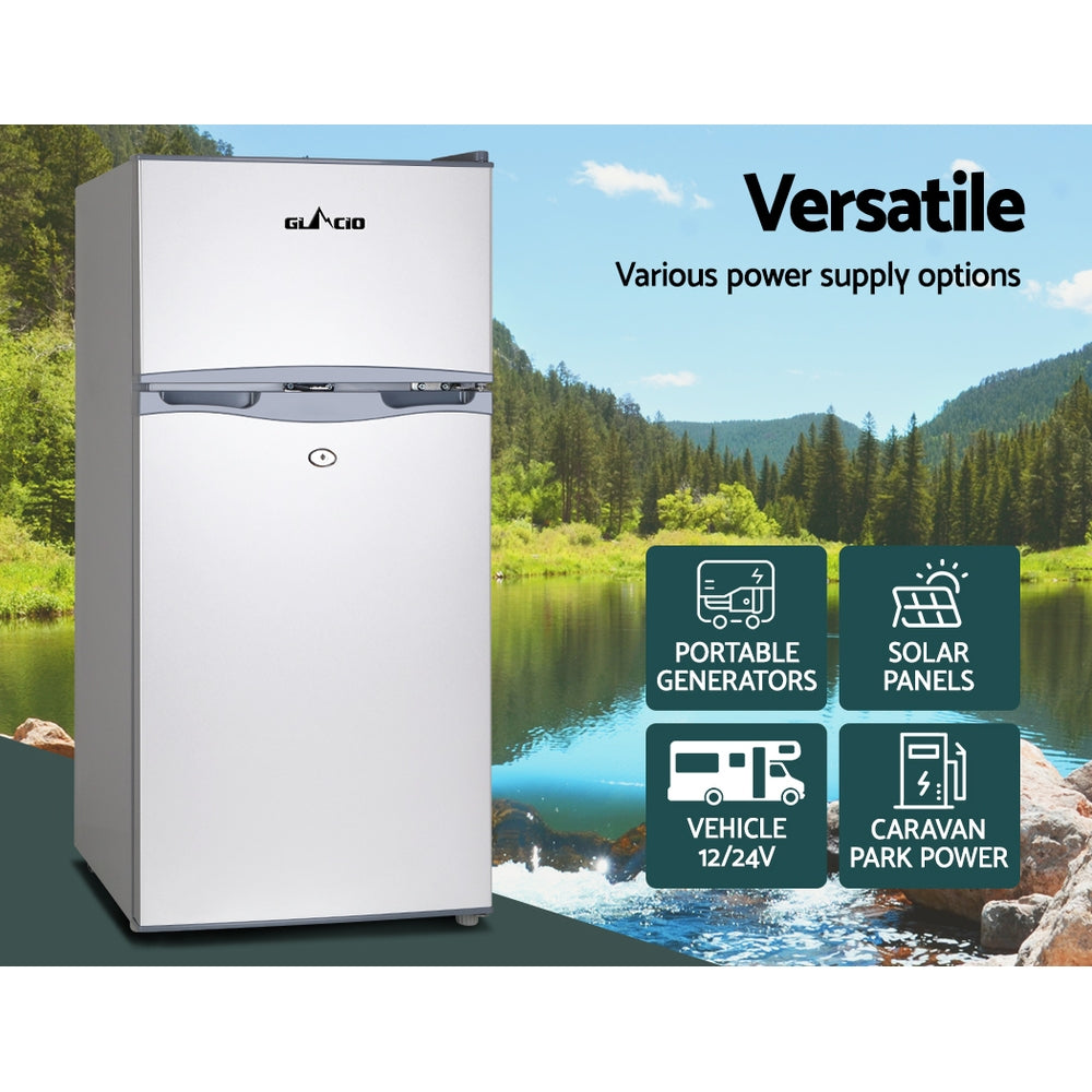 Glacio 100L Portable Fridge Freezer Bar Upright 12V/24V/240V